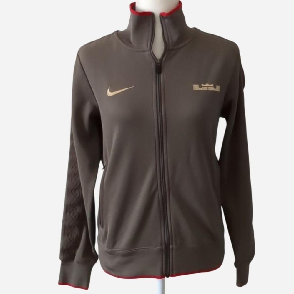 🔥 VINTAGE Nike LeBron James Diamond Collection Track Jacket Khaki Brown Gold S